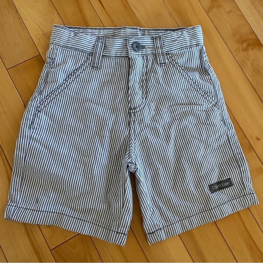 Calvin Klein Kids Striped Shorts - Blue Toddler 3T